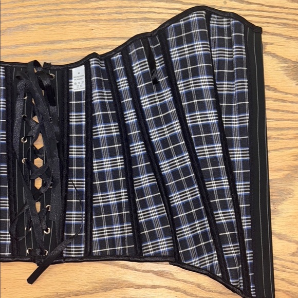 Black Pinstripe Corset Top - Picture 6 of 9